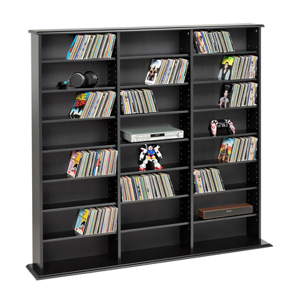 Prepac 51" Triple CD DVD Wall Media Storage Rack in Black