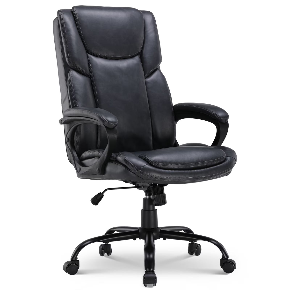 Mainstays Executive Ergonomic High Back Leather Home Office Desk Chair, Black