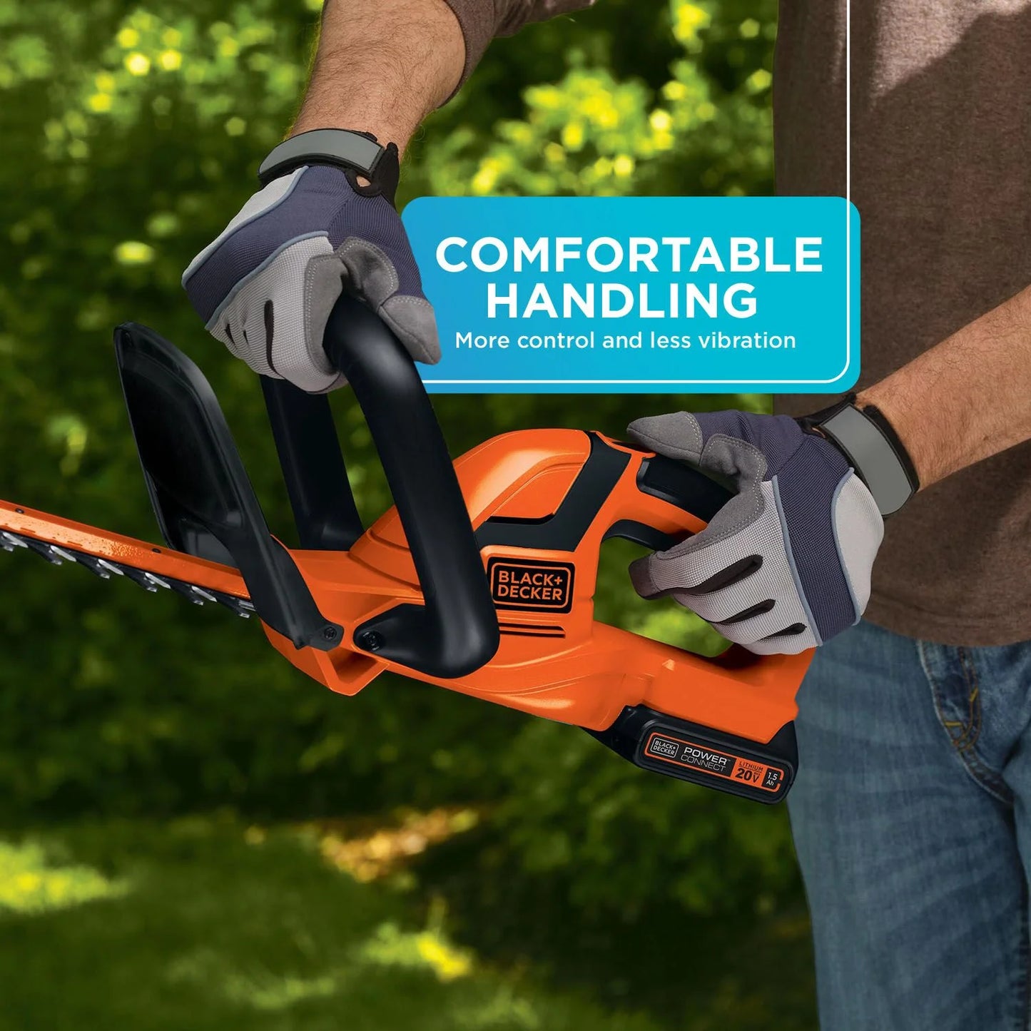 BLACK+DECKER 20V Cordless Hedge Trimmer, 22-Inch, 1.5Ah, Battery and Charger Included