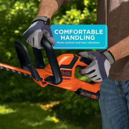 BLACK+DECKER 20V Cordless Hedge Trimmer, 22-Inch, 1.5Ah, Battery and Charger Included