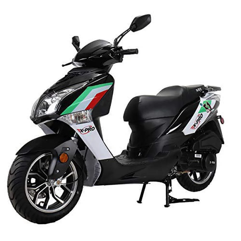 X-Pro Brand New 150cc Gas Moped Motorcycle, 13" Aluminum Wheels, Electric/Kick Start Large Headlights!