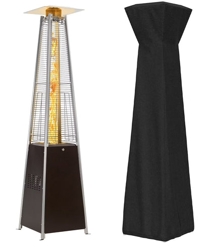 NAVINE Patio Heater, 48,000 BTU Propane Pyramid Patio Heater with Wheels, Bronze