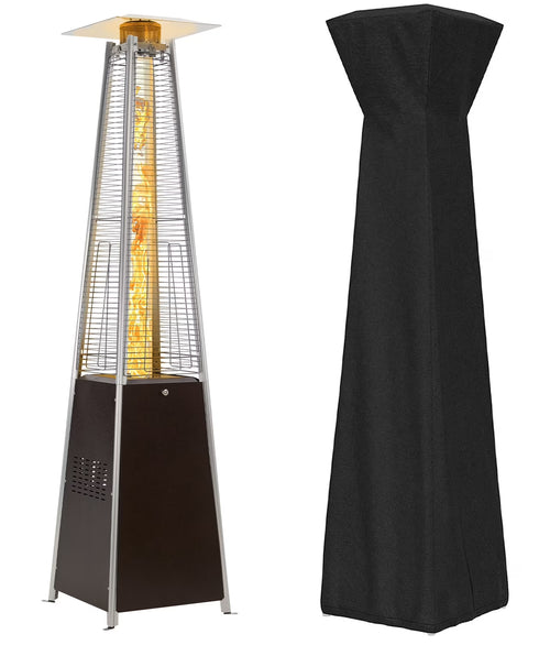 NAVINE Patio Heater, 48,000 BTU Propane Pyramid Patio Heater with Wheels, Bronze
