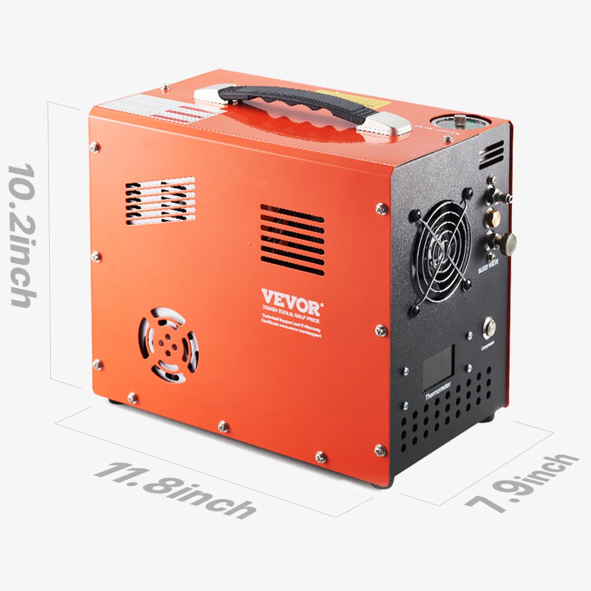 VEVOR PCP Air Compressor, 4500PSI/30Mpa PCP Airgun Compressor with Built-in Converter & Fan Cooling System, Auto Stop DC12V/AC120V Portable Paintball Tank Compressor for Air Rifle,Scuba Diving Bottle