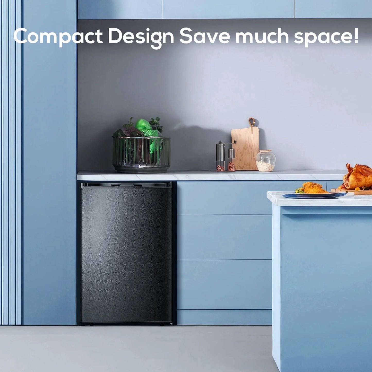 LHRIVER 7.0 cu. ft. Chest Deep Freezer with Adjustable Temperature, Free Standing Top Open Door Compact Freezer with 3 Removable Basket for Kitchen, Home, Bar, Garage, Office