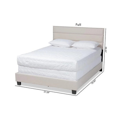 Bowery Hill Modern Fabric Upholstered Full Size Bed in Dark Gray