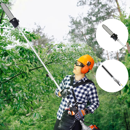 SYNGAR 10-in-1 Grass Trimmer Weed Eater Combos, 52CC 2-Cycle Full Crank Shaft Gas Powered Weed Eater with Gas Pole Saw, Hedge Trimmer and Brush Cutter, Grass Trimming Tool for Garden, Lawn Care