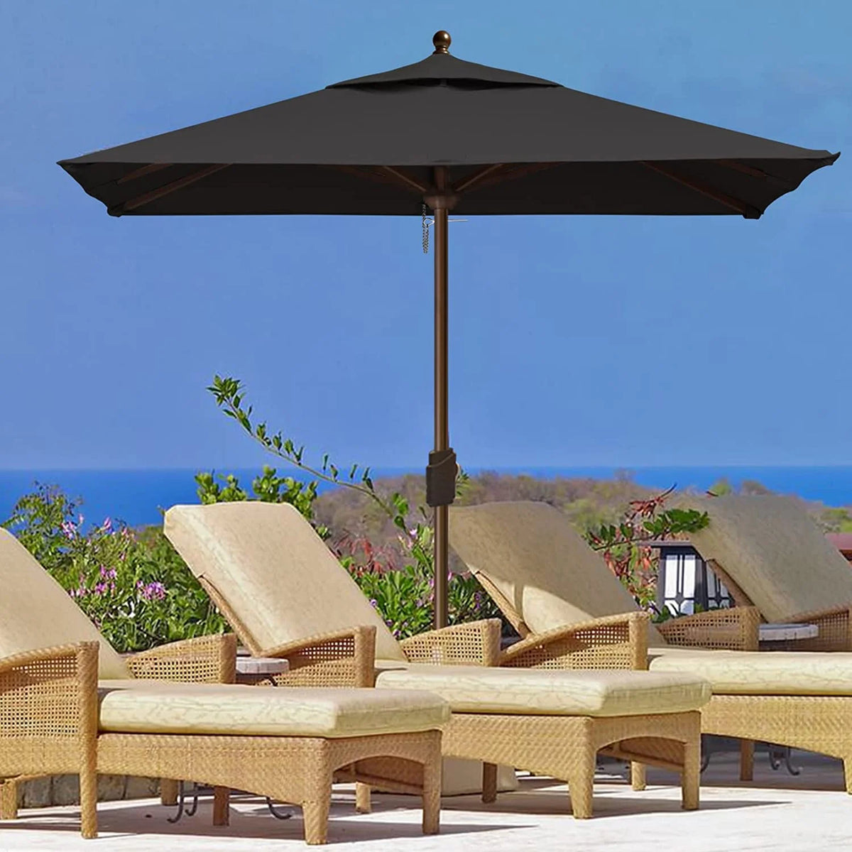 EliteShade Sunumbrella 6x6Ft Square Market Umbrella with Ventilation