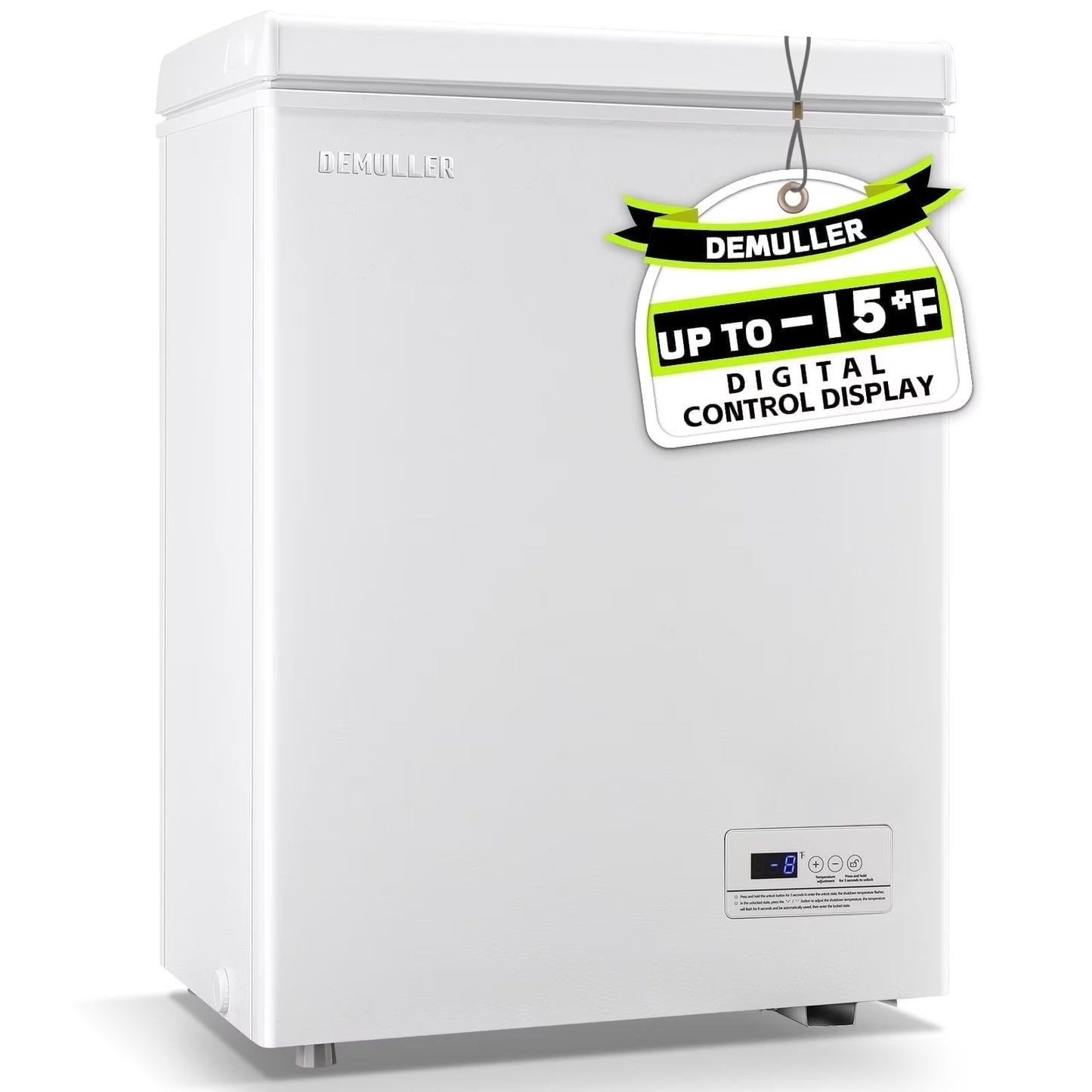 DEMULLER 4.0 Cu.ft Deep Chest Freezer Mini Freezers Top Open Door Rmovable Storage Baskets New Black