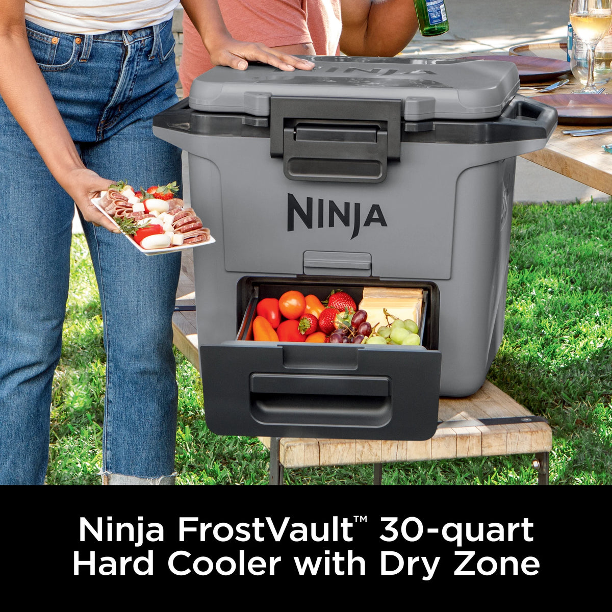 Ninja FrostVault 30qt Hard Cooler with Dry Zone, Ice Chest Cooler, White, FB131WH