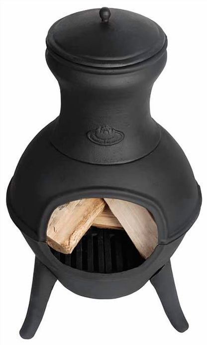Esschert Design 26" Black Finish Cast Iron Chiminea