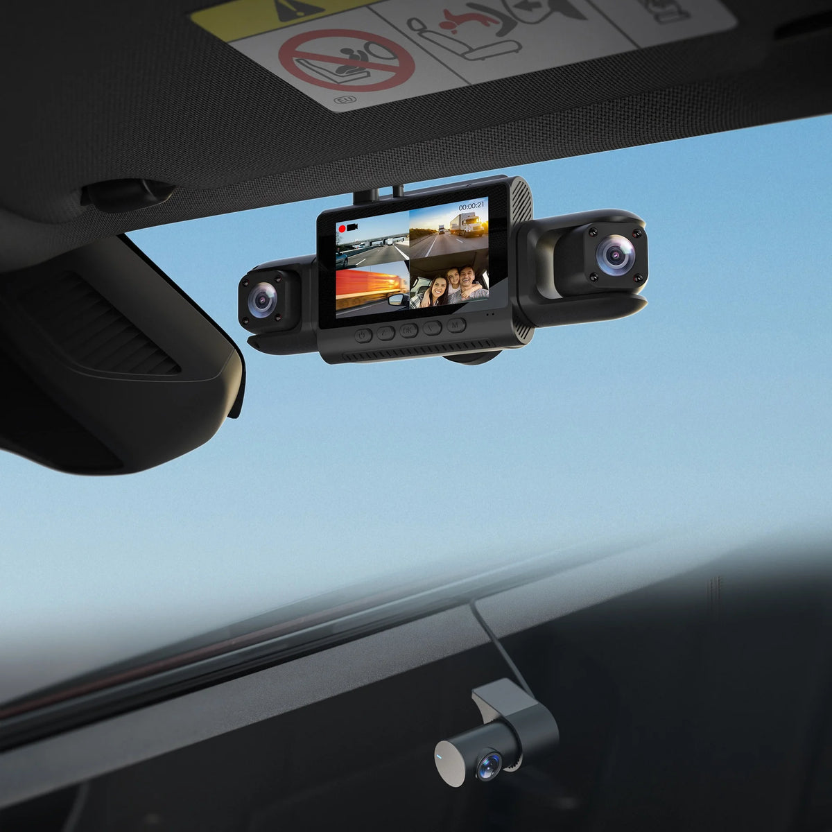 Rexing 4CH Dash Cam w/ All 1080p, Wi-Fi, Loop Recording, G-Sensor, Dual Mount, 32GB Card Included