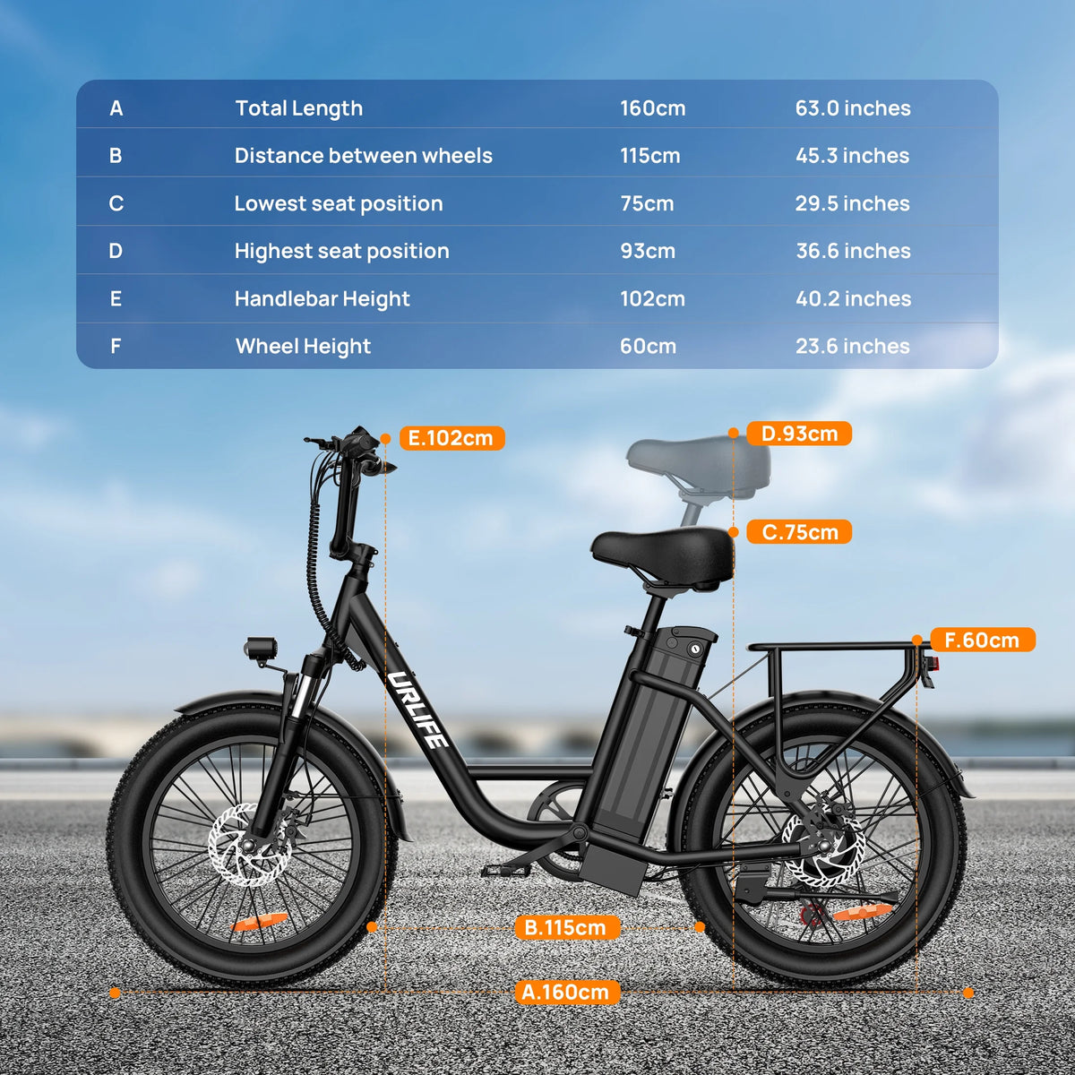 URLIFE 20" Electric Bike for Adults, 1000W Peak Motor, 48V 13AH Remobavle Battery, 7-Speed Mountain  Ebike, UL2849-Black