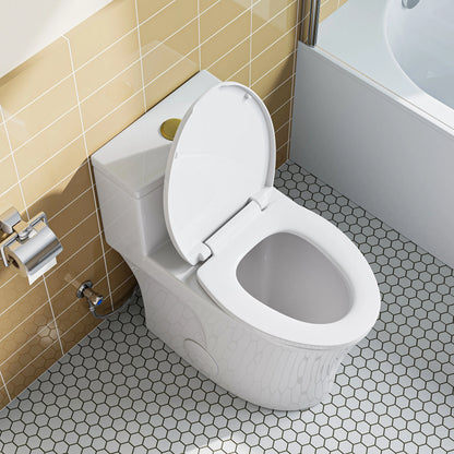 HOROW Compact One Piece Toilet with Comfort Seat ADA Height 17.3" Elongated Dual Flush 0.8/1.28 GPF