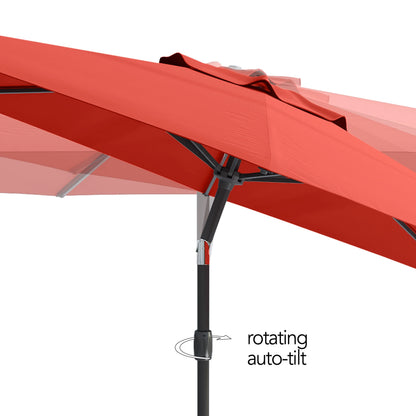 CorLiving 10 Foot Wind Resistant Patio Umbrella, Outdoor Parasol with Crank Tilt, Round Market Umbrella for Patio, Umbrella with Crank, Tilt Umbrella, Outdoor Umbrella, Turquoise