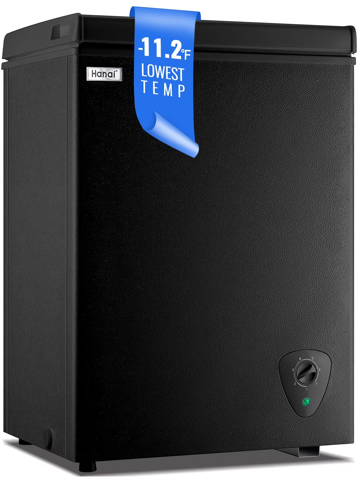 WANAI 3.5 Cubic Feet Chest Freezer Black deep Freezer with Adjustable Temp Knob Ideal for Any Room