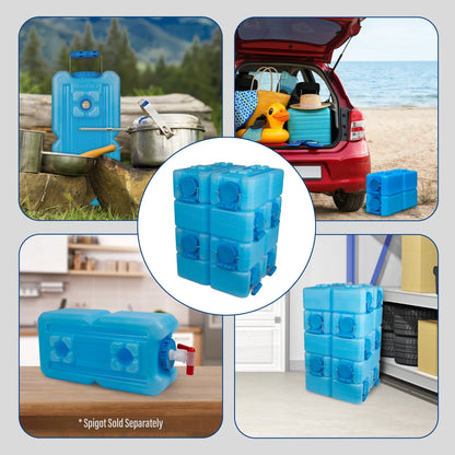 WaterBrick Stackable 3.5 Gallon Blue Water & Food Storage Container - 8 Pack