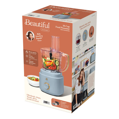 Beautiful 10-Cup Food Processor with Accessories, White Icing by Drew Barrymore