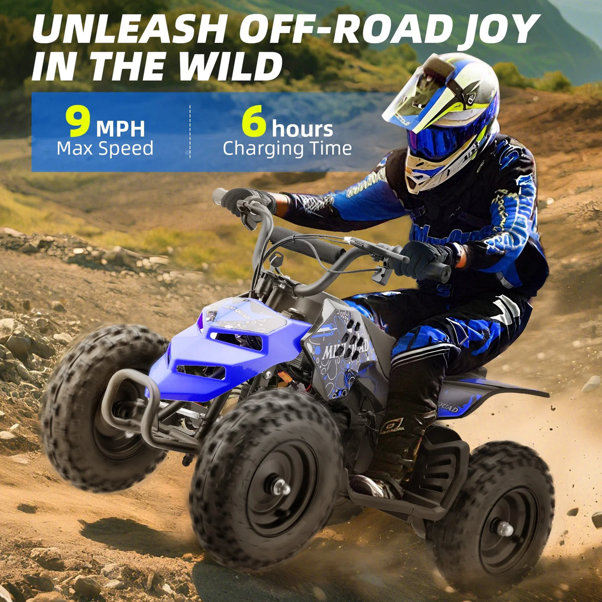 Tcdjtc Electric Dirt Quad EA17 24V 500W ATV with Suspension, Parent Speed Control