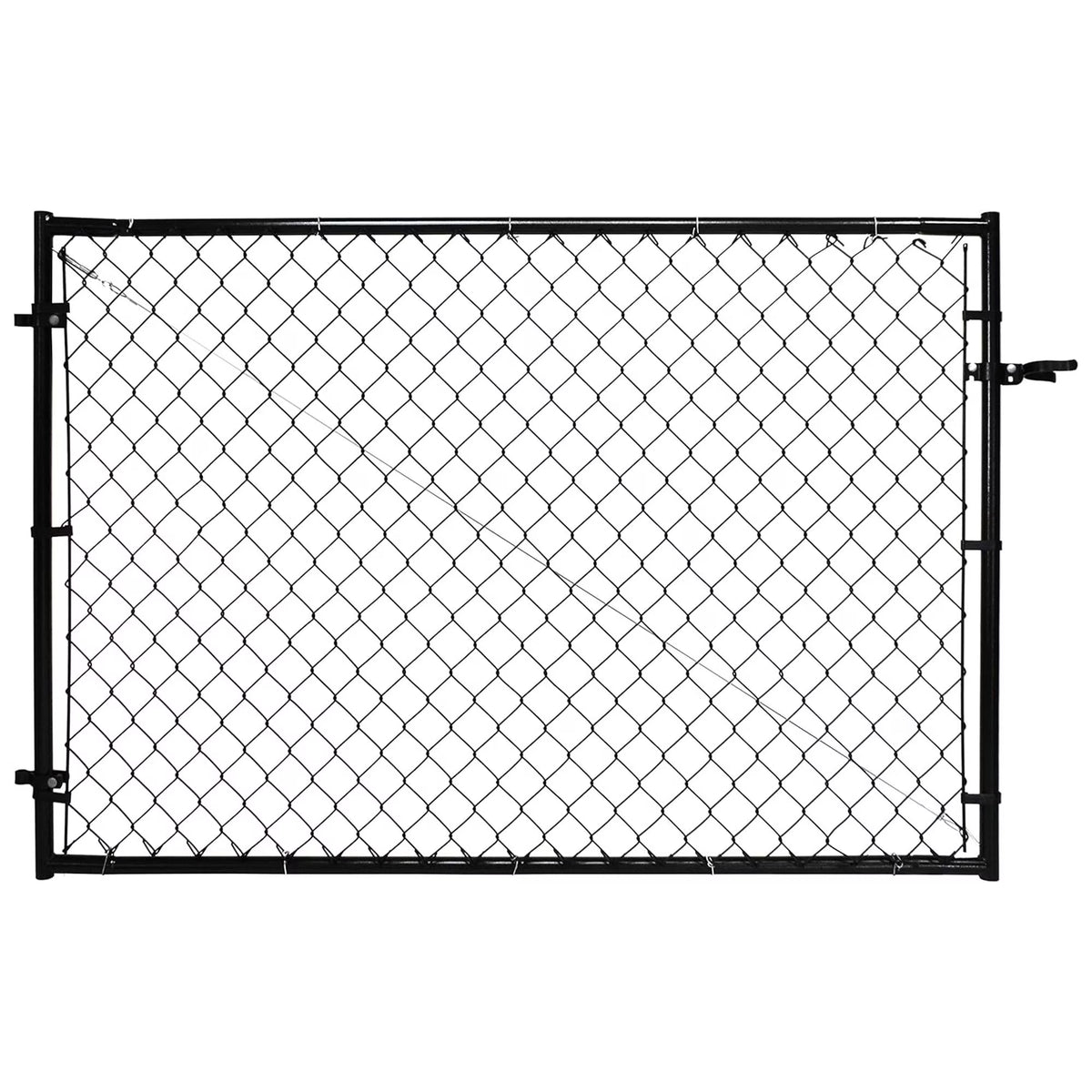 Adjust-A-Gate Fit-Right Chain Link Gate Kit with Square Corner Frame, Black