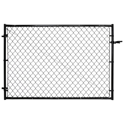 Adjust-A-Gate Fit-Right Chain Link Gate Kit with Square Corner Frame, Black