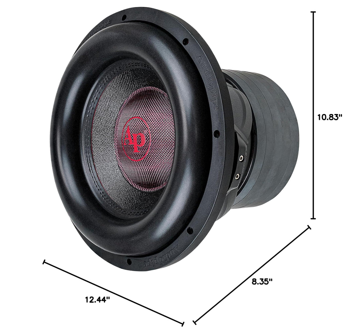 Audiopipe 1200W RMS Dual Car Subwoofer, Black, 12"