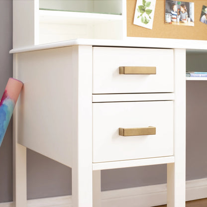 Guidecraft Taiga Kids Desk and Chair Set with Hutch - Navy: Kids Wooden Computer Desk with Storage Drawers and Shelves | Kids Study Table for Bedroom