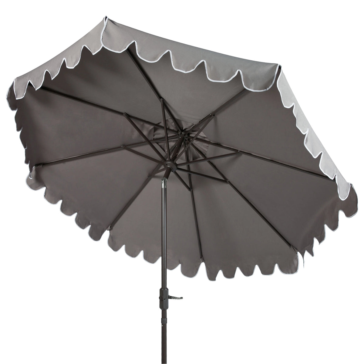 Safavieh Venice 9' Market Crank Tilt Patio Umbrella, Navy/White
