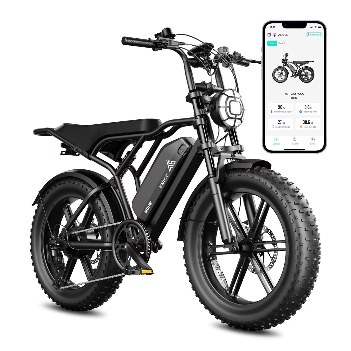 TST Electric Bike for Adults, 750W Peak 1500W Motor, 20"x4" Fat Tire, E Mountain Bike, 48V/15AH UL2849
