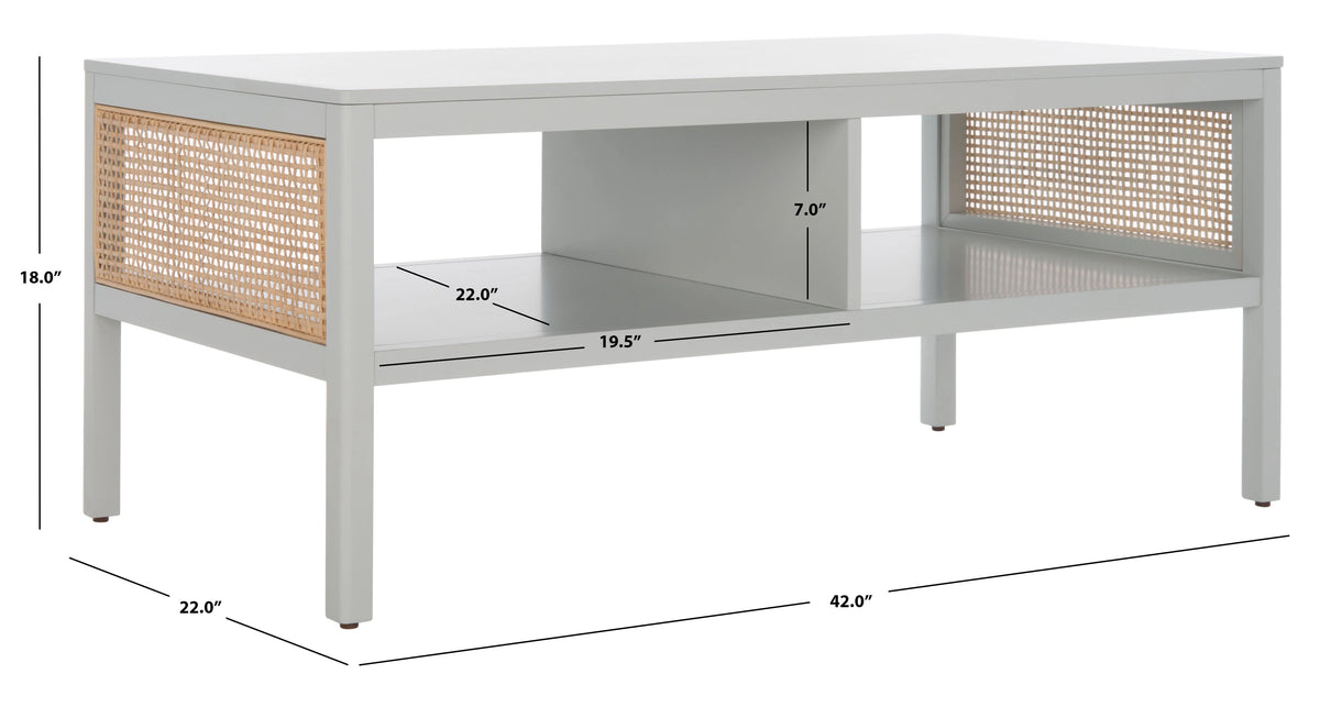 SAFAVIEH Miya Solid 2 Shelf Coffee Table Wood, Natural