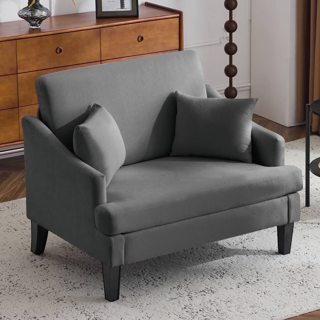 Bezseller Oversized Accent Chair with High Back, Armchair for Living Room or Bedroom, Beige