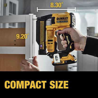 DeWalt DCN623D1 20-Volt MAX Atomic Compact Cordless Pin Nailer Kit, Brushless Motor, 23 Gauge, Battery - Quantity 1