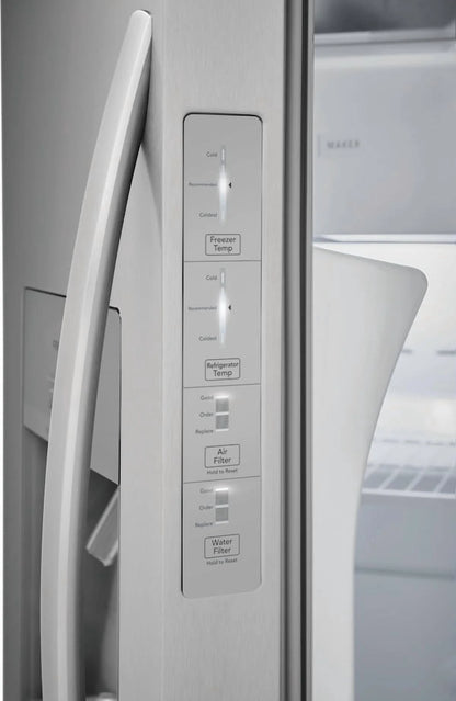 Frigidaire FRSS2623AS 26 Cu. Ft. 36" Standard Depth Side-by-Side Refrigerator, Energy Star Certified, Stainless Steel