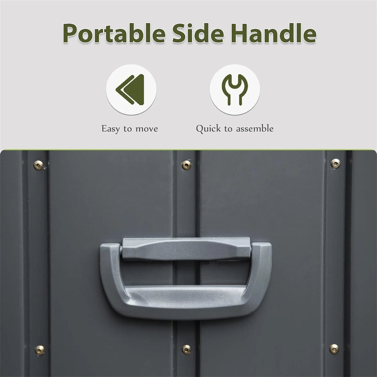 150 Gallon Outdoor Waterproof Storage Deck Box with Portable Side Handles and Moving Roller, Large Patio Storage Lockable for Outside Cushions, Throw Pillows, Garden Tools, Dark Gray