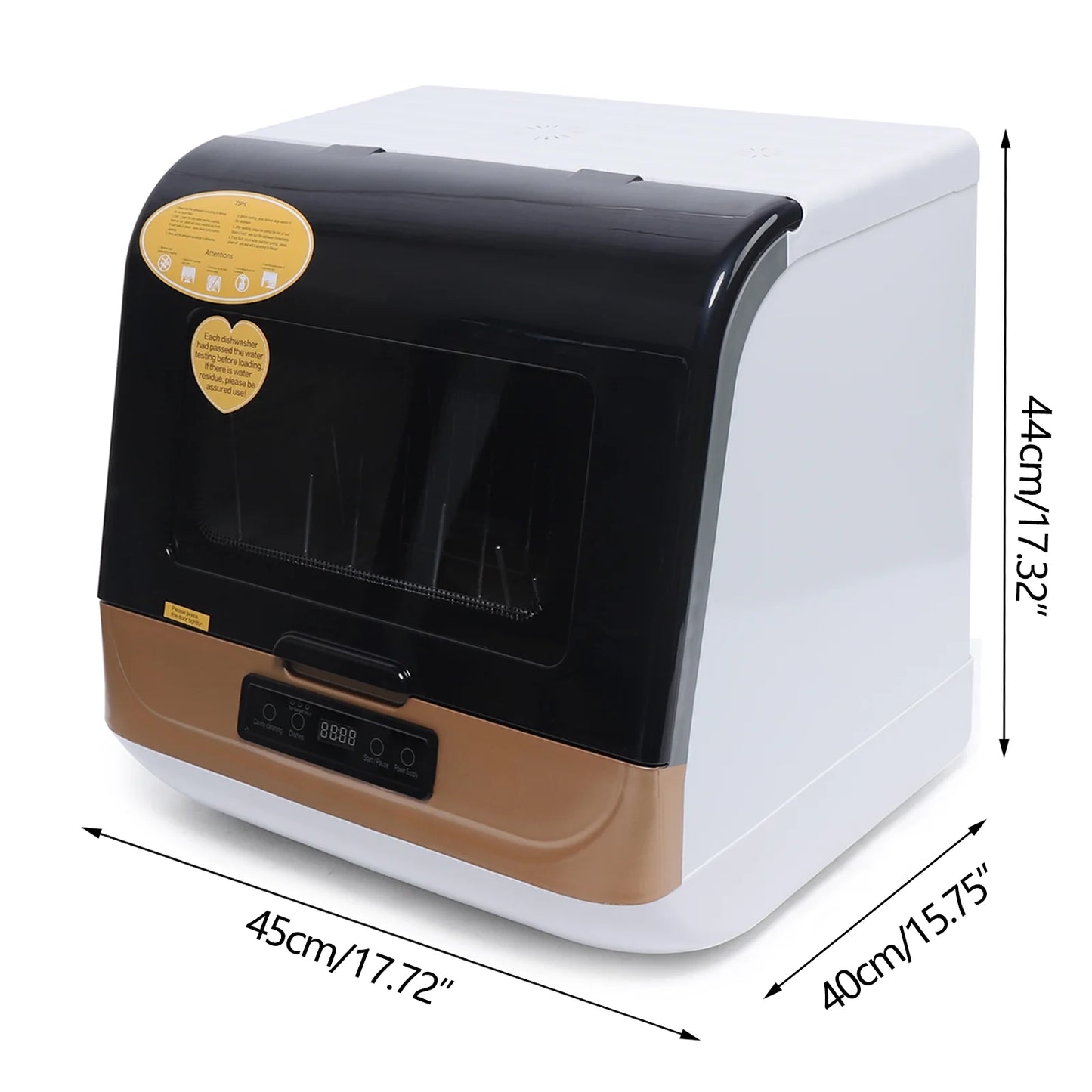 Autrinix Portable Dishwasher with 99.9% Sterilization, 3 Wash Modes & Water-saving Function, Compact Design, Perfect for Apartments & Small Kitchens