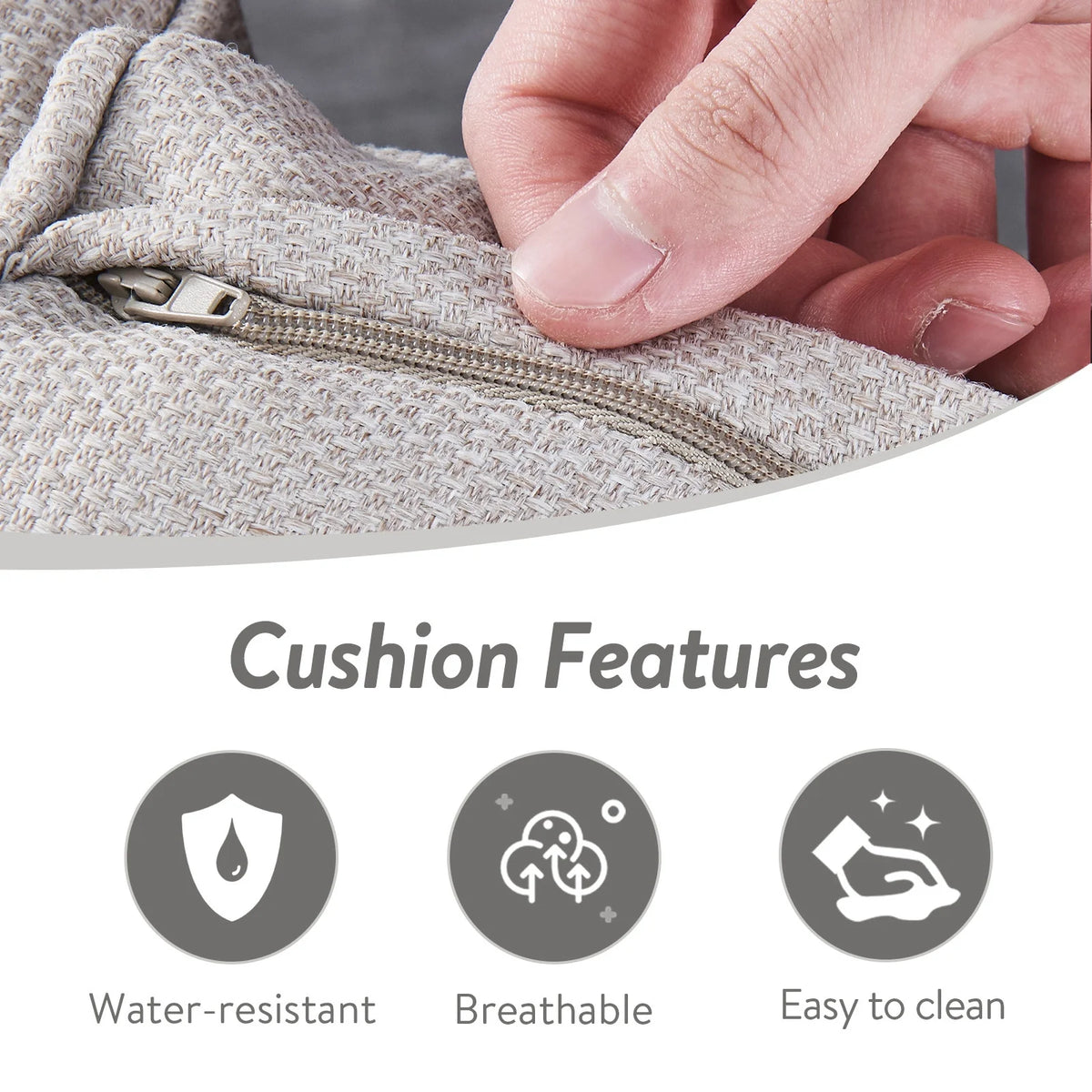 POCASSY Wicker Outdoor Couch, Brown Wicker Sofa Outdoor Furniture with All Weather Rattan and Olefin Cushion for Balcony, Backyard, Porch, Brown/Gray