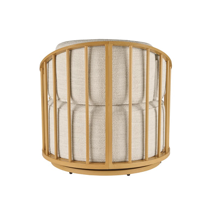 Better Homes & Gardens Lillian Swivel Birdcage Accent Chair, Cream Linen