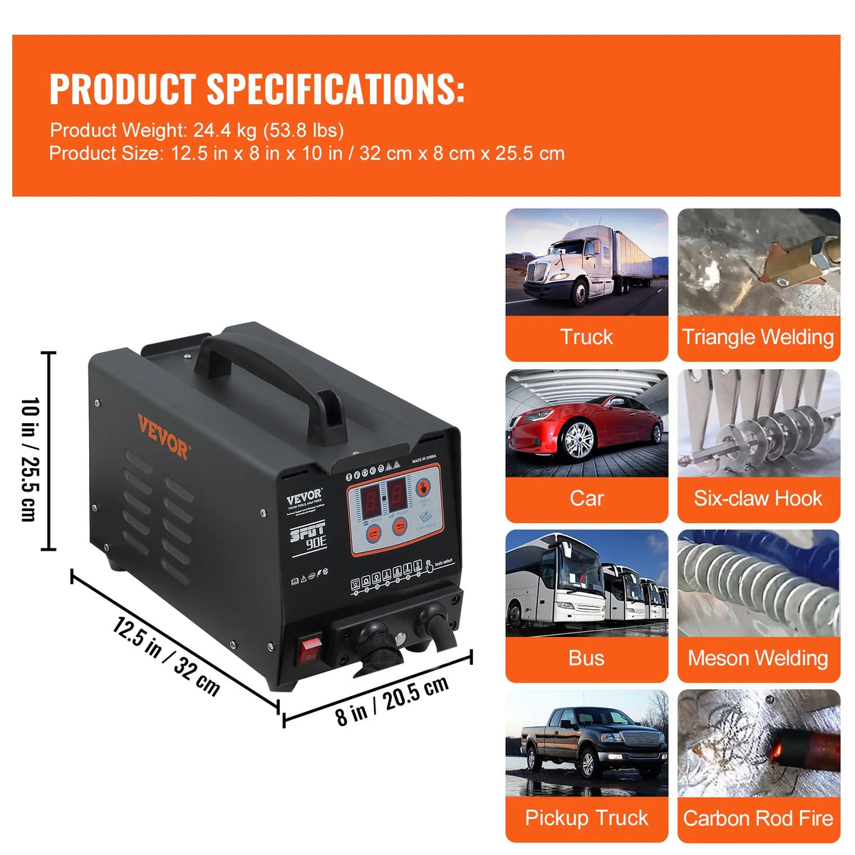 VEVOR Stud Welder Dent Repair Kit, 110V Spot Welding Machine with Slide Hammer Dent Puller, Professional Dent Removal Kit for Auto Body Dent Repair