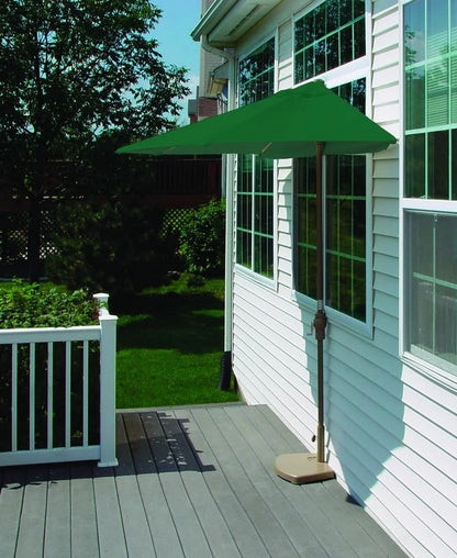 OFF-THE-WALL BRELLA Sunbrella Half Umbrella, 9'-Width, Teak Canopy