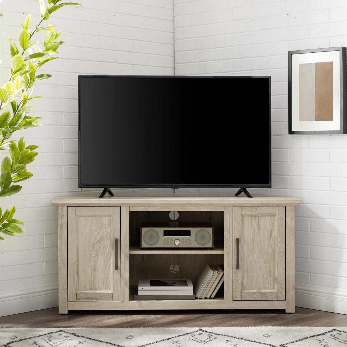 Crosley Furniture Camden 48" Corner Tv Stand Dark Walnut