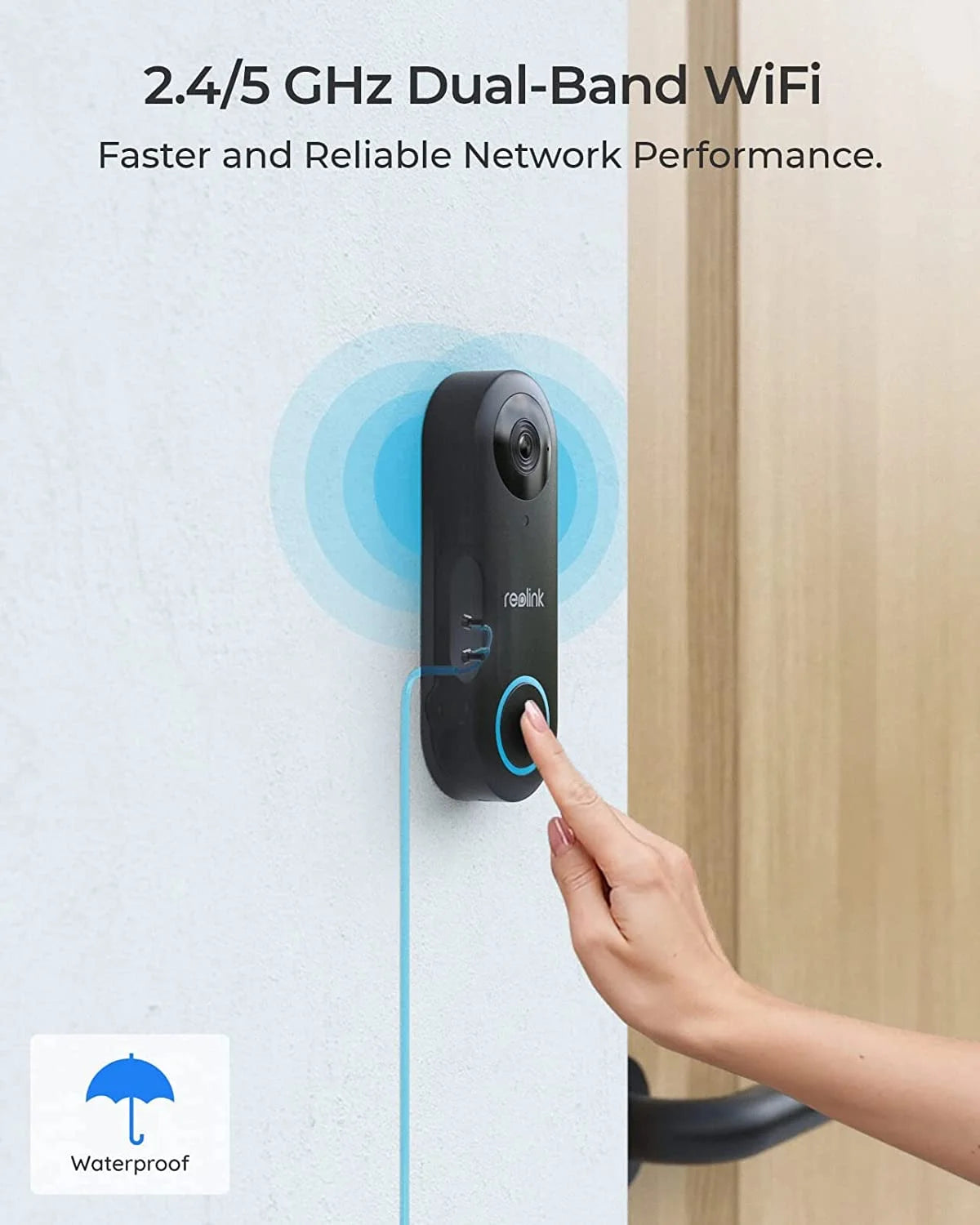 Reolink 2K 5MP Video Doorbell Camera 5G Wifi Security Home Doorbell Chime, Person &Package Detection