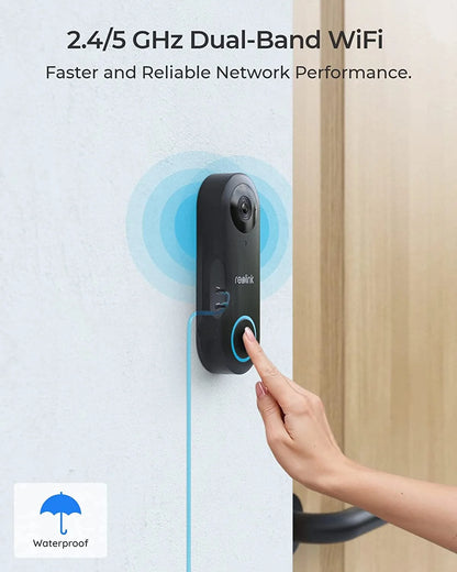 Reolink 2K 5MP Video Doorbell Camera 5G Wifi Security Home Doorbell Chime, Person &Package Detection
