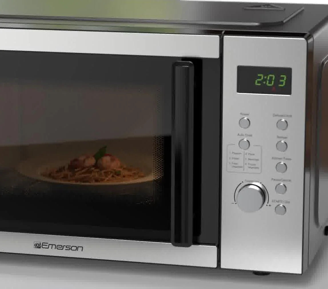 Emerson 0.9 Cu Ft, 900W Digital Control Countertop Microwave Oven, Stainless Steel - MW9005SS