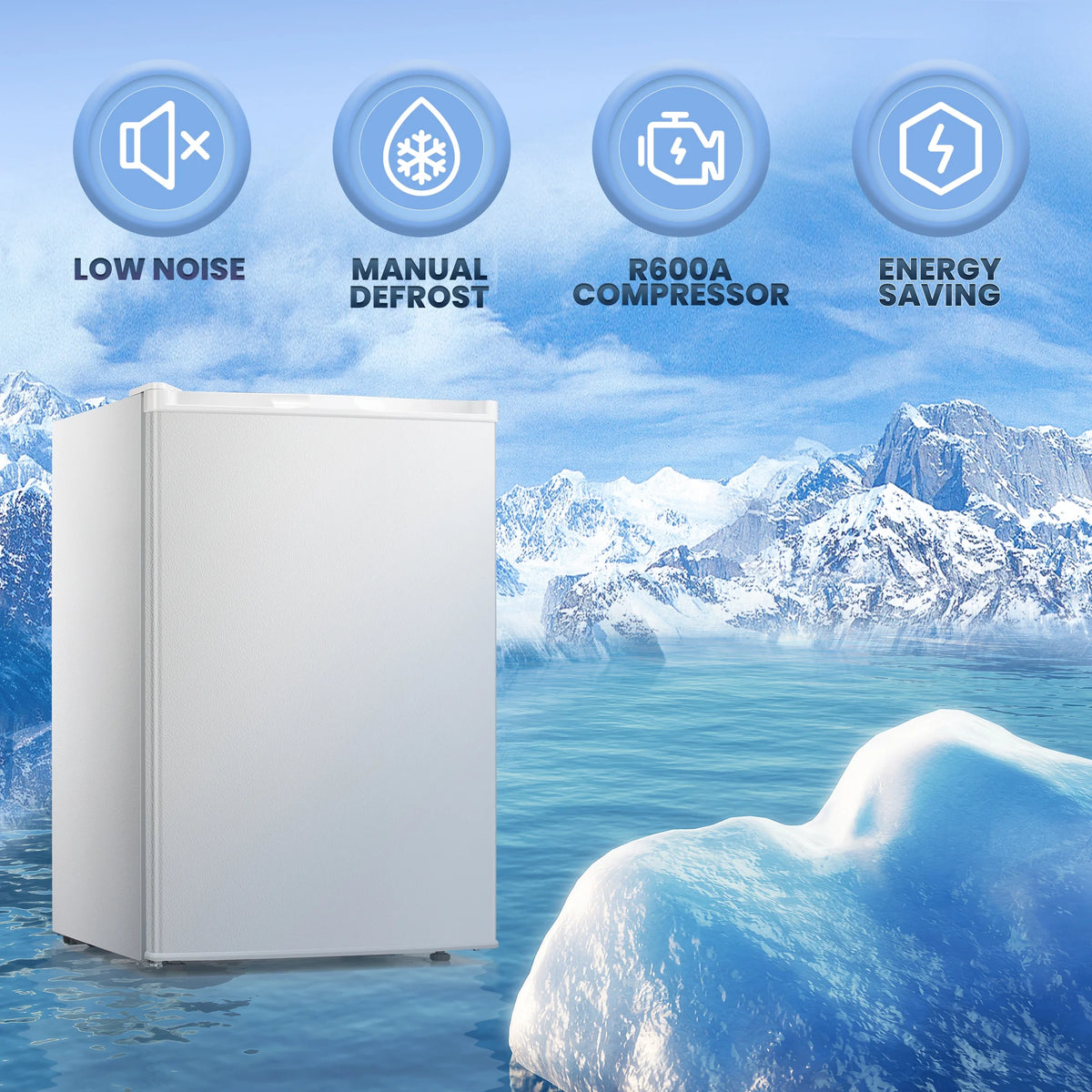 Electactic Upright Freezer, Energy Saving 3.0 Cu.ft Single Door Compact Upright Freezer with Reversible Door(Black)