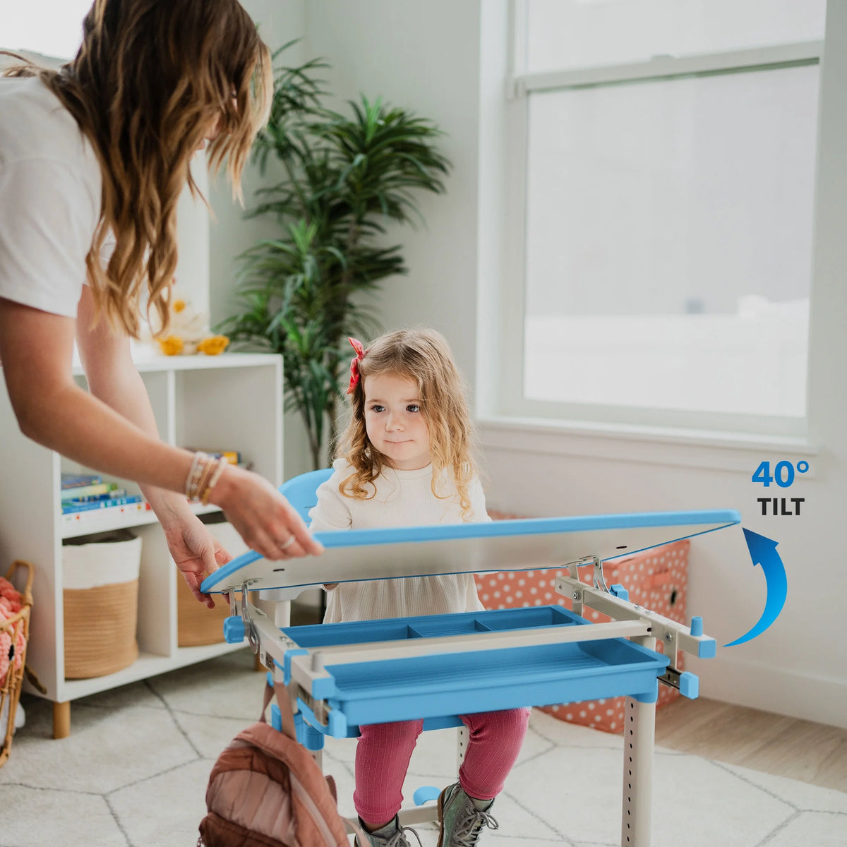 Mount-It! Kids Desk and Chair Set, Blue