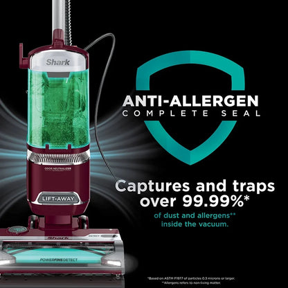 Shark Detect Lift-Away ADV Corded Upright Vacuum with PowerFins Detect, Self-Cleaning Brushroll & Odor Neutralizer Technology, LA492, Burgundy