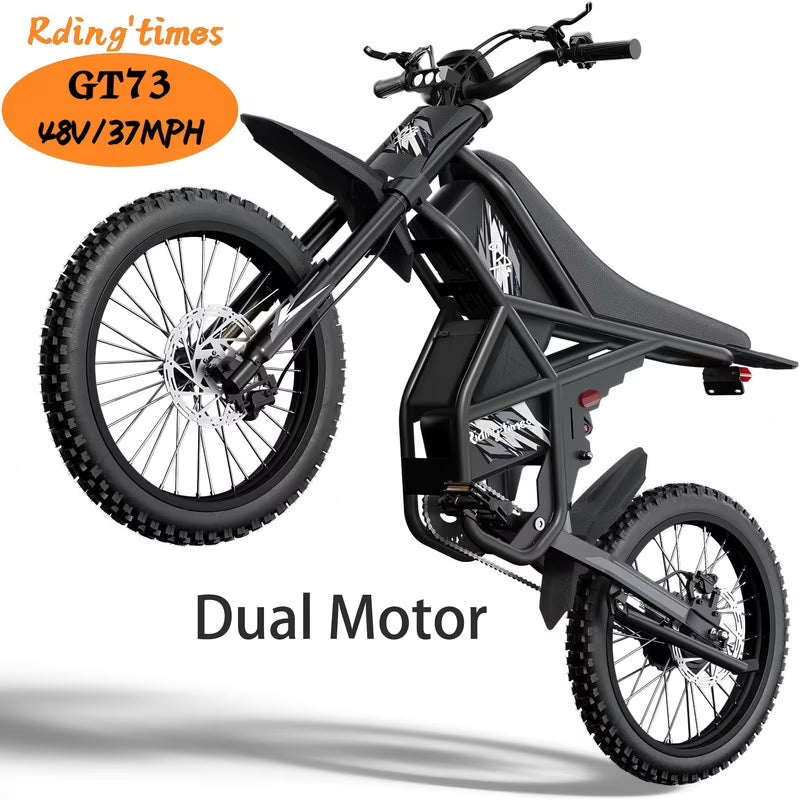 GT73 Electric Bike for Adults, 2000W UL 2849 Electric Dirtbike with 25" Motorcycle Tires,48V36.4AH Dual Battery EBike, Max 37 mph & 85 mile Long Range, Dual Hydraulic Brakes & Full Suspension