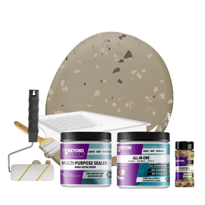 Beyond Paint Countertop Makeover Kit with Paint, Sealer, Flecks and Tools for Countertops, Bright White