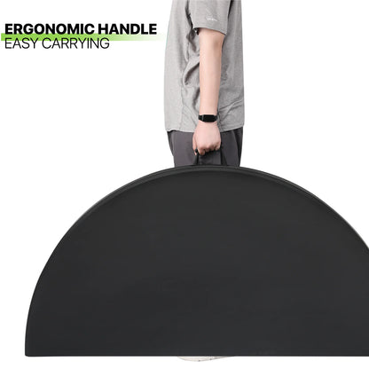 Magshion 5.5FT Round Folding Table, Heavy Duty Plastic Portable Round Table, Indoor Outdoor Foldable Dining Table with Handle, Grey