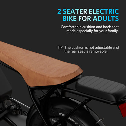 Hipatoo Electric Bike for Adults, 20" Electric Mountain Bike 750W 31MPH, 48V 15Ah Battery, UL2849